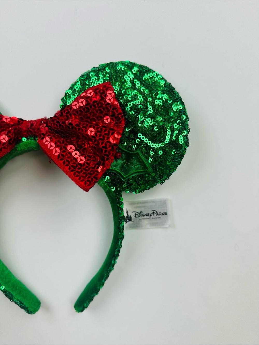Disney Parks Christmas Sequin Minnie Mouse Ears Headband - Picture 3 of 8